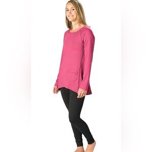 Stoneware pretty pink and fuchsia, pinstripe long sleeve tunic